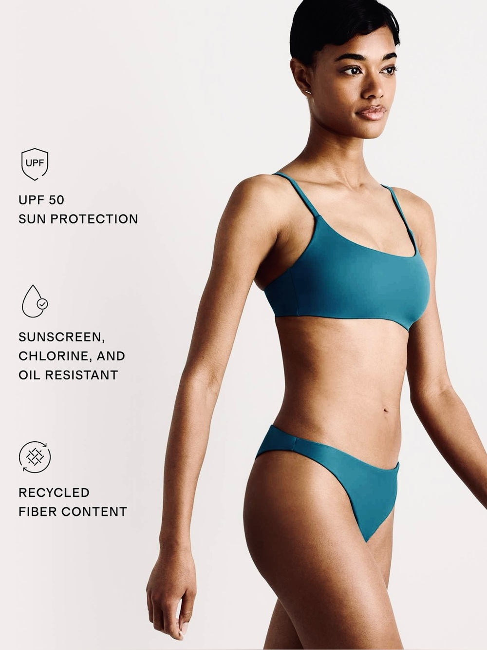 Quince Italian Scoop Neck Swim Teal XL NWOT